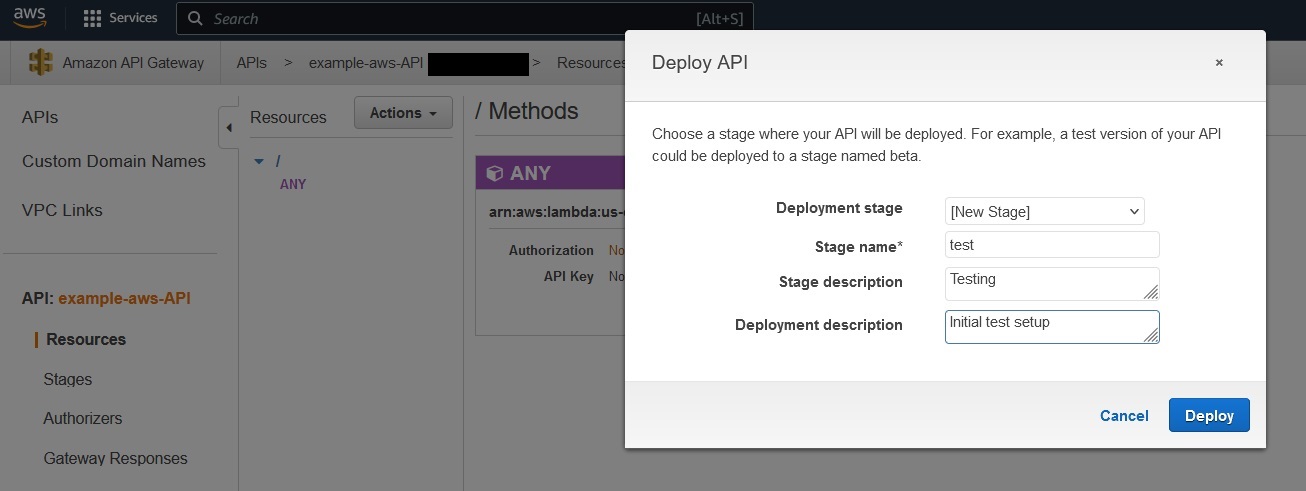 Figure 3: Deploy your API.
