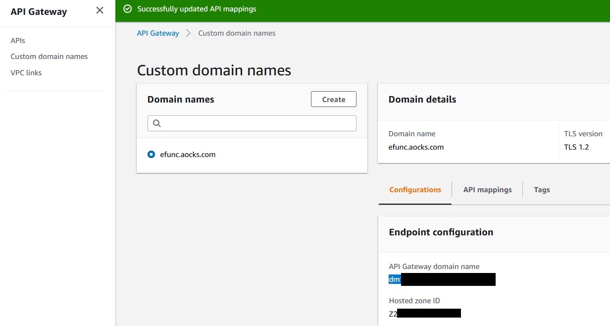 Figure 6: Point your DNS to the URL provided by the API mapping.